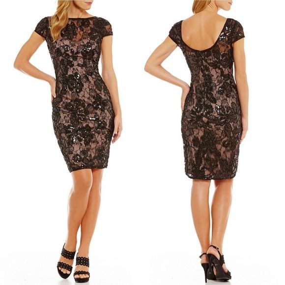 maxi black sequin dress Mayim Size:US6 type-party-dresses Top Ballroom Smooth Competition